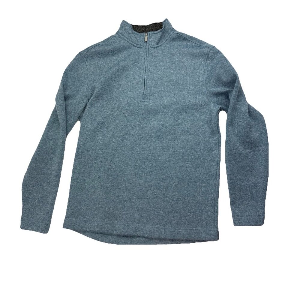 Aspen Mens M Light Blue 1/4 Zip Up Pullover Long Sleeve Sweater